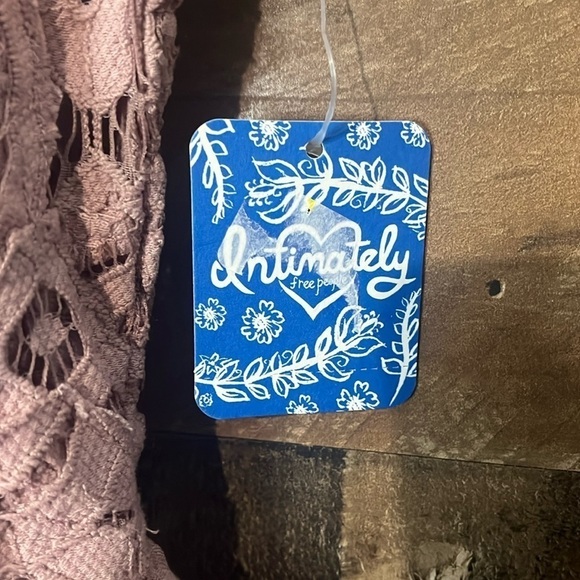 Free People Adella Lace Smock Back Ruffle Cotton Blend Back Detail Cami Mauve M - Picture 2 of 5